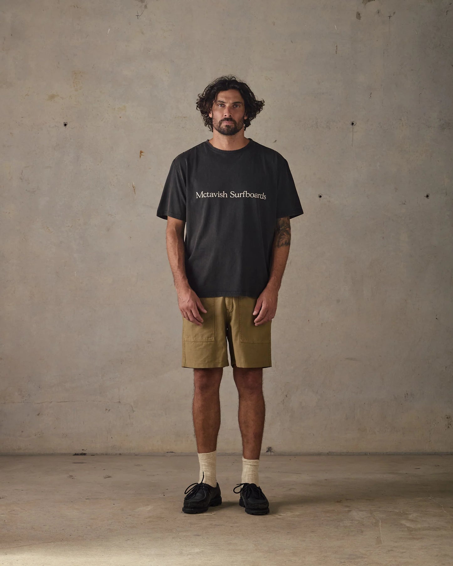 Boxy Serif Tee Black