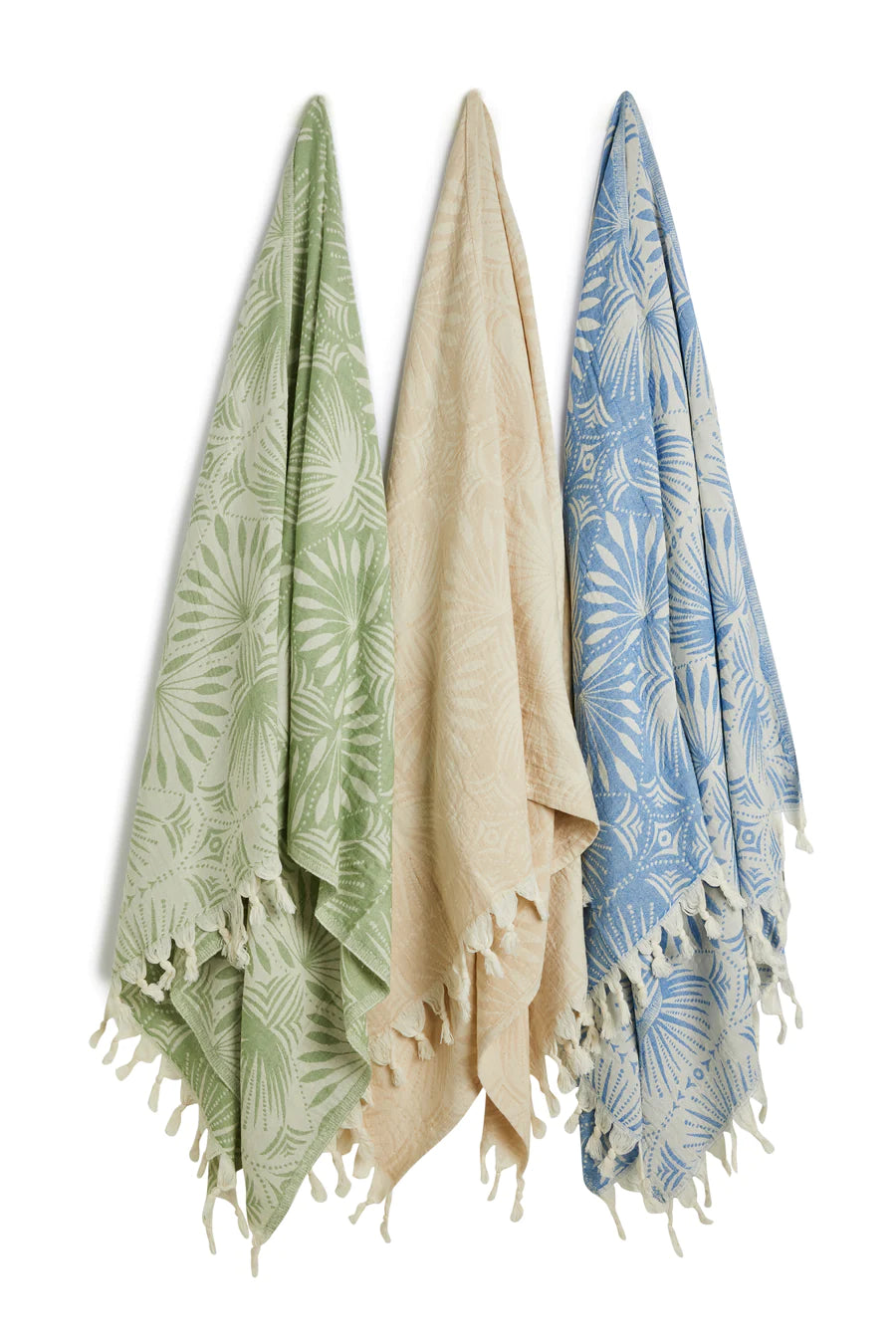 Palm Frond Towel Beige