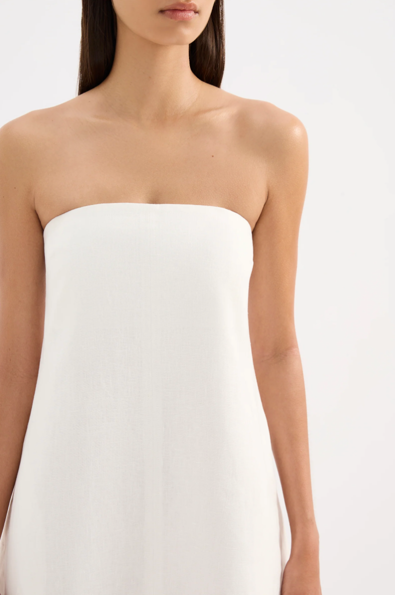 Elyse Linen Mini Dress White