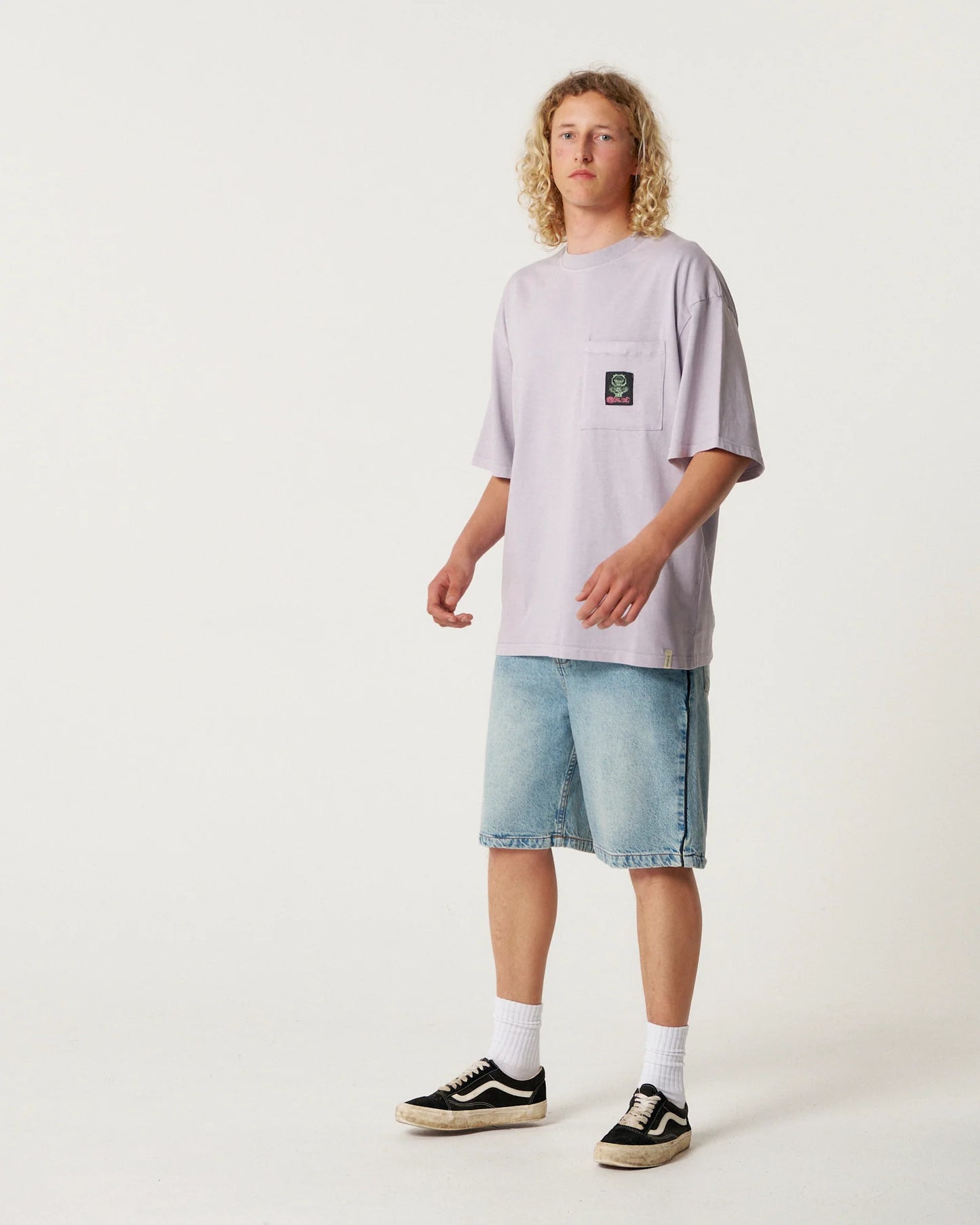 Jumbo Pocket Tee Washed Purple