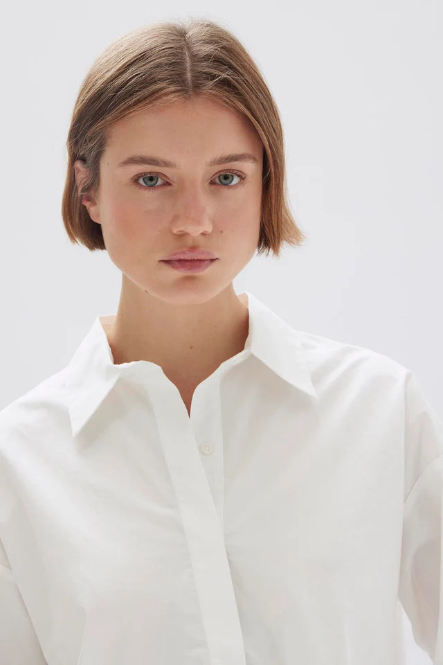 Poplin LS Shirt White