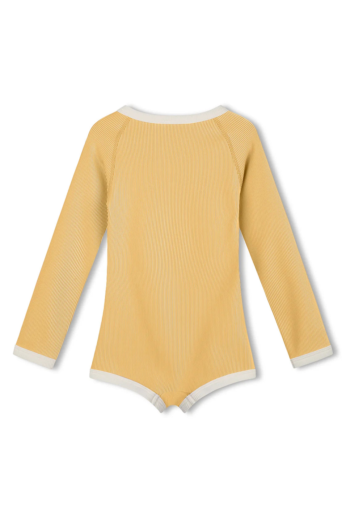 Mini Stripe Rashie Onesie Marigold