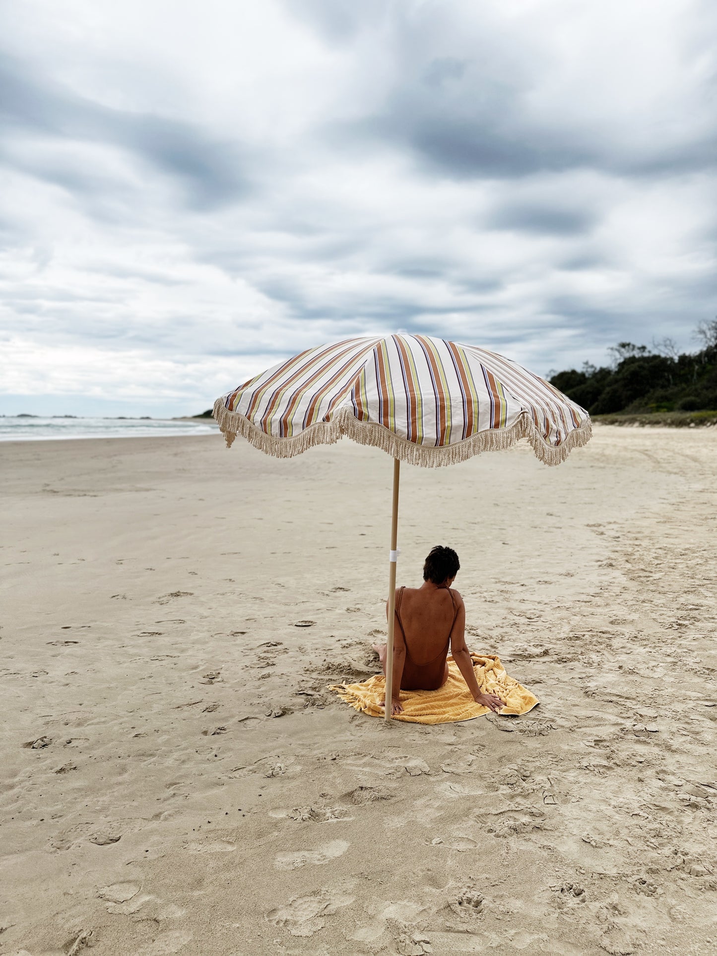 Vintage Stripe Beach Umbrella