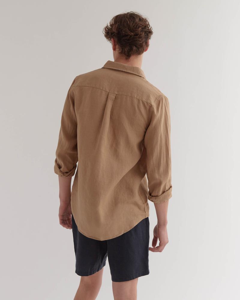 Mens Casual LS Shirt Camel