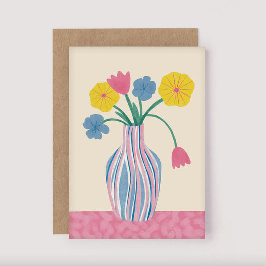 Flowers Pastel Vase Card