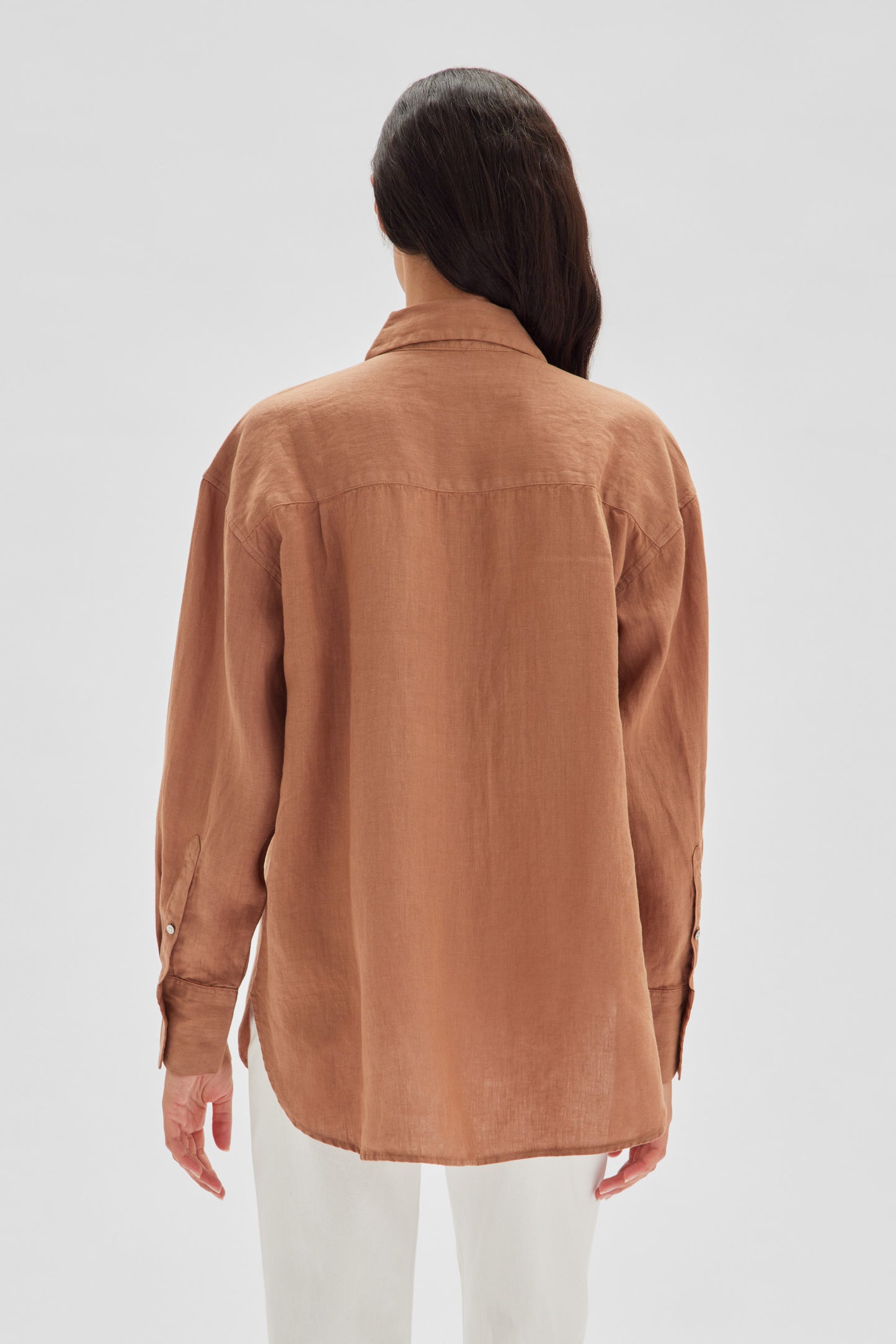 Oversized Linen Shirt Porcini