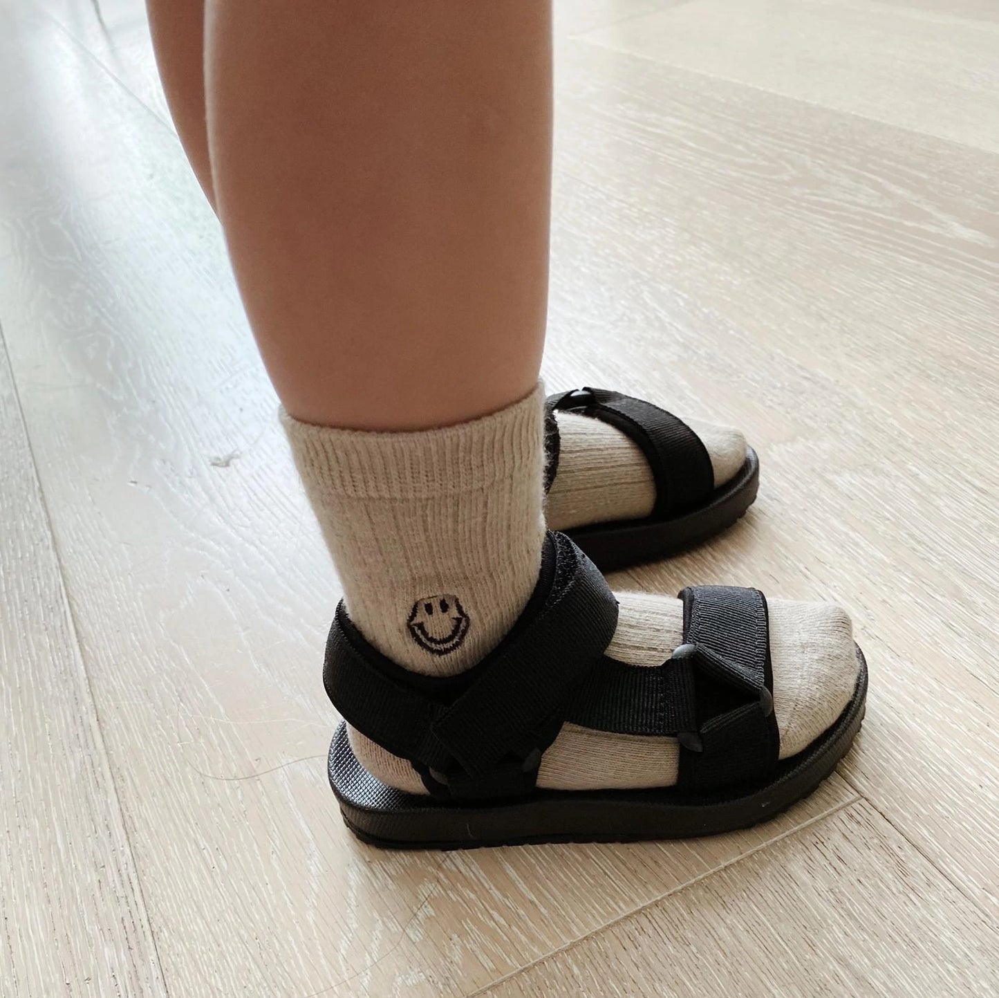 Kids Olympia Velcro Sandal Black