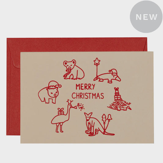 Australian Christmas Card Red