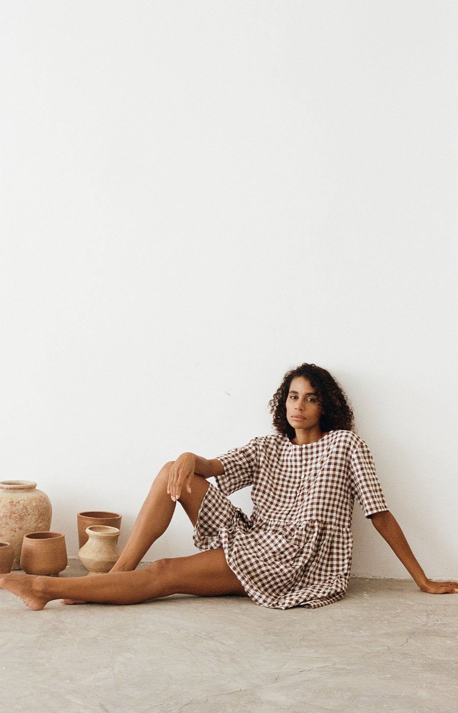 Gingham Darcey Dress Chocolate plainjanes Gingham Darcey Dress Chocolate plainjanes
