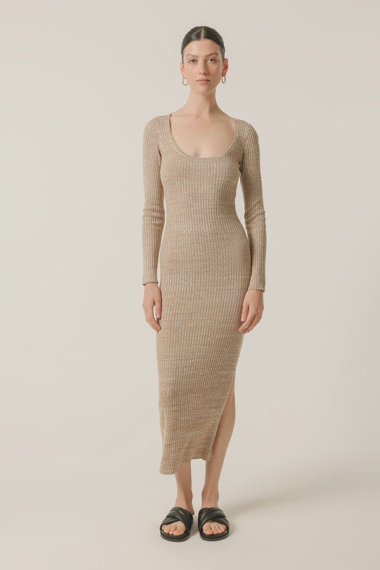 paige knit dress PAIGE Freya Mock-neck Short-sleeve Sweater Dress