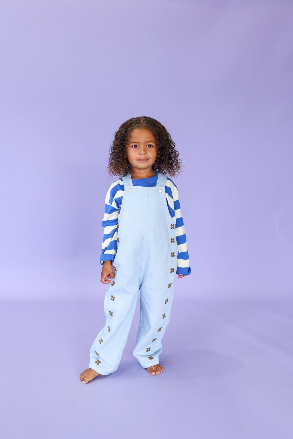 Posy Overalls Ice Blue