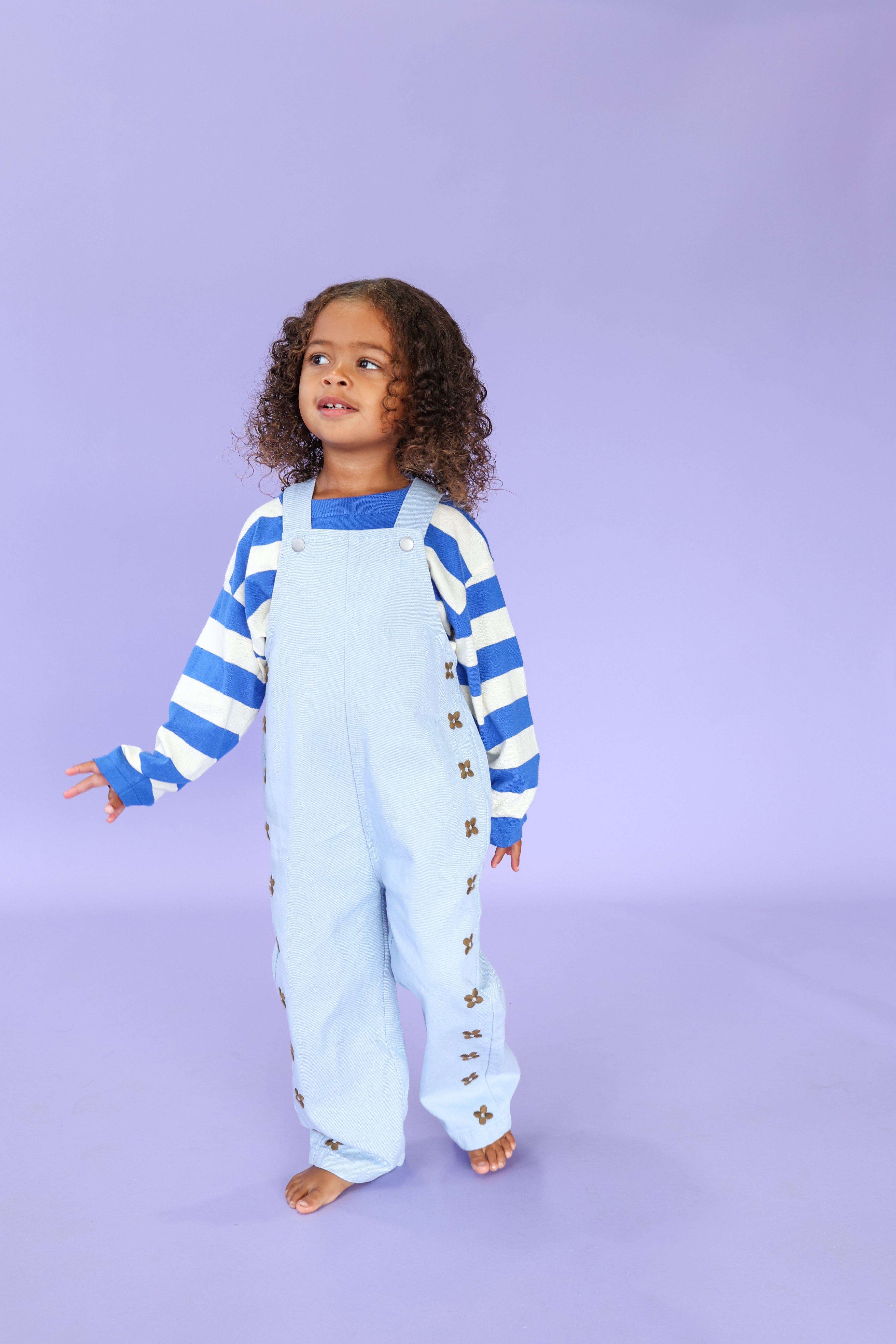 Posy Overalls Ice Blue