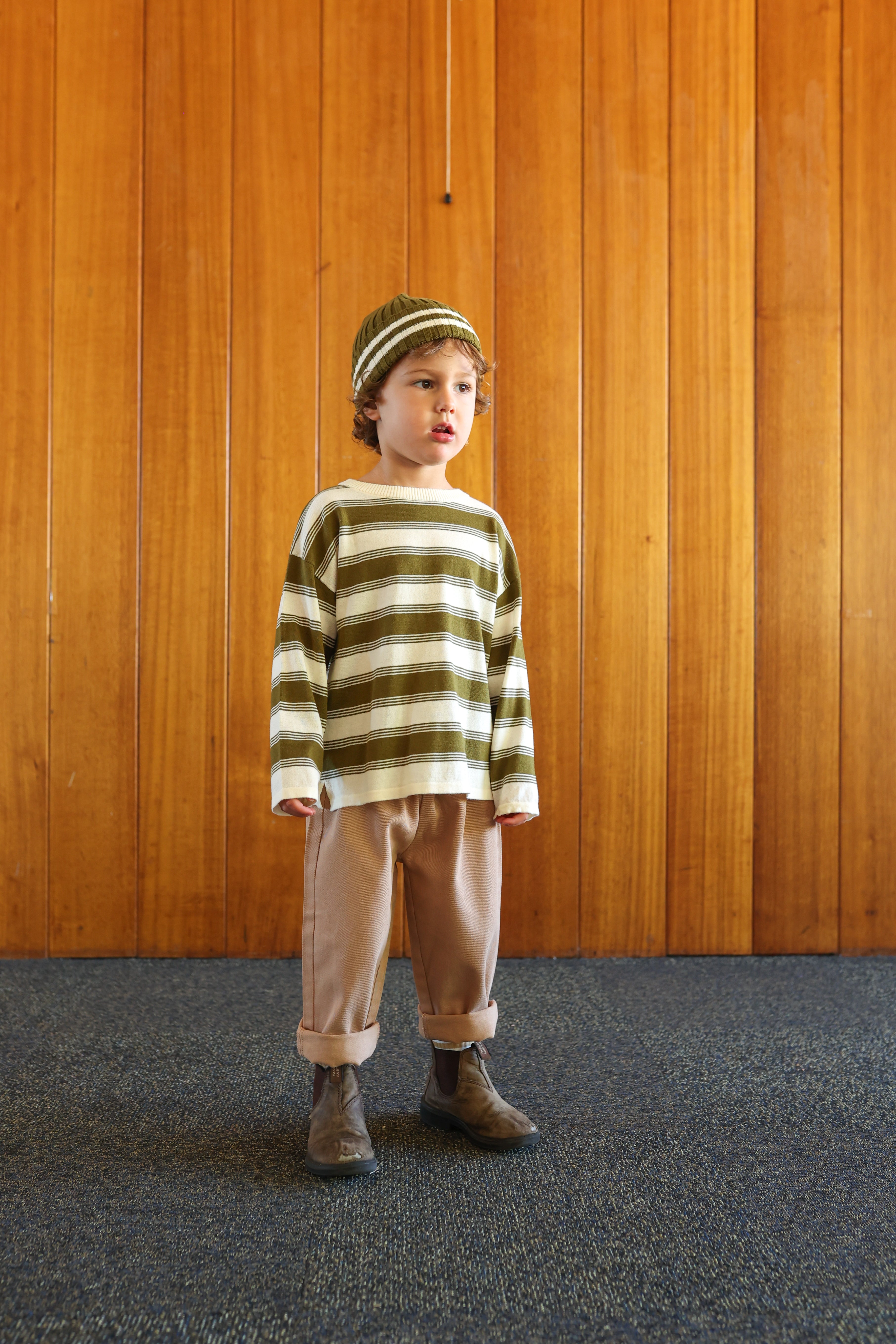 Organic 7 Stripe LS Tee Herb