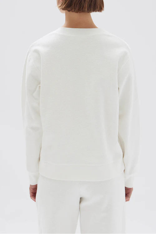 Poppy Textured Crew White