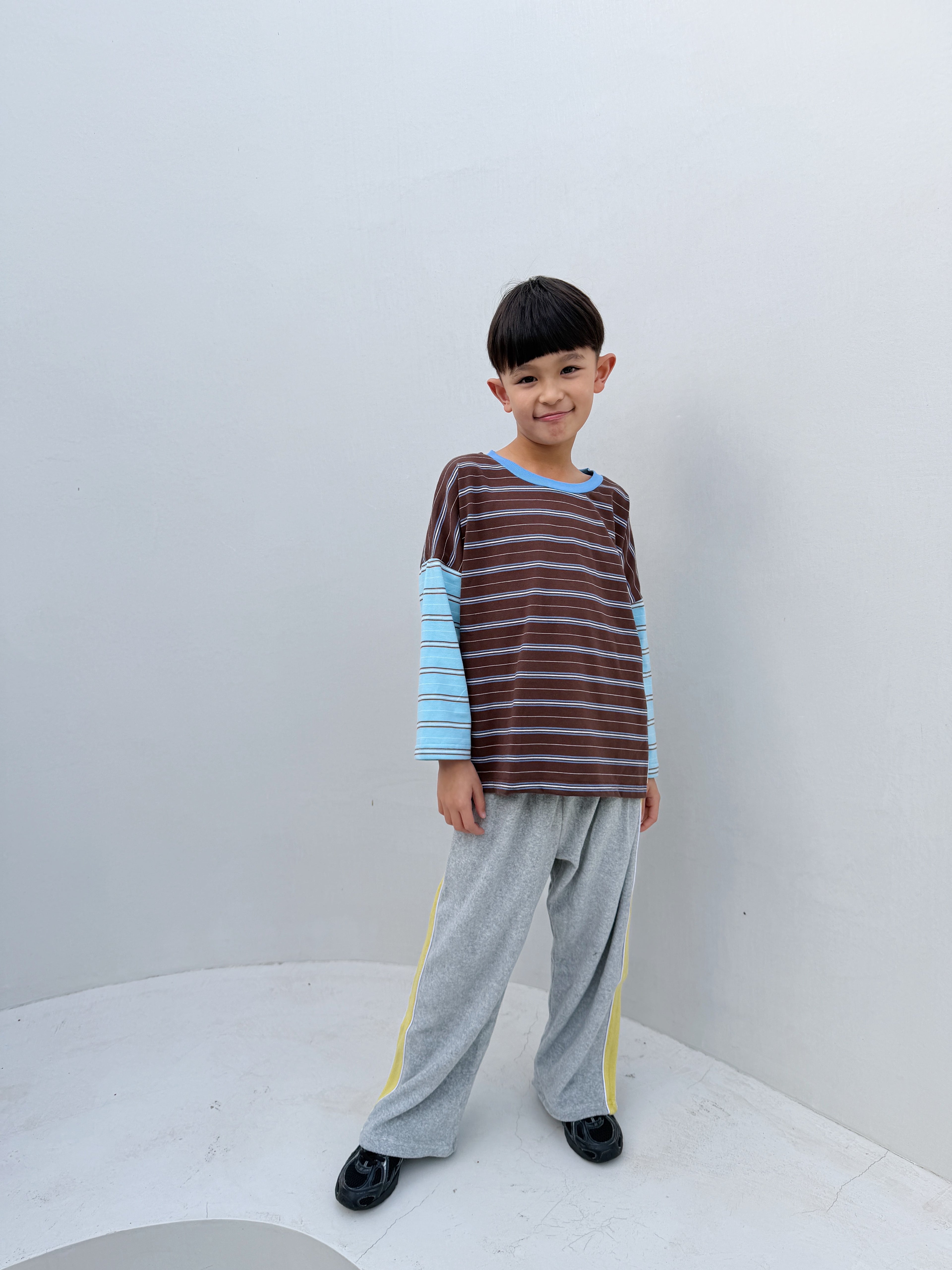 Rowan Stripe LS Top Cocoa Blue