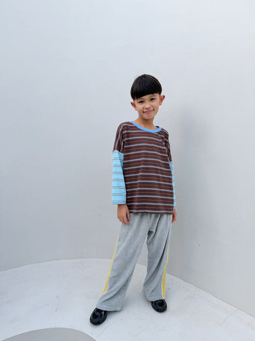 Rowan Stripe LS Top Cocoa Blue