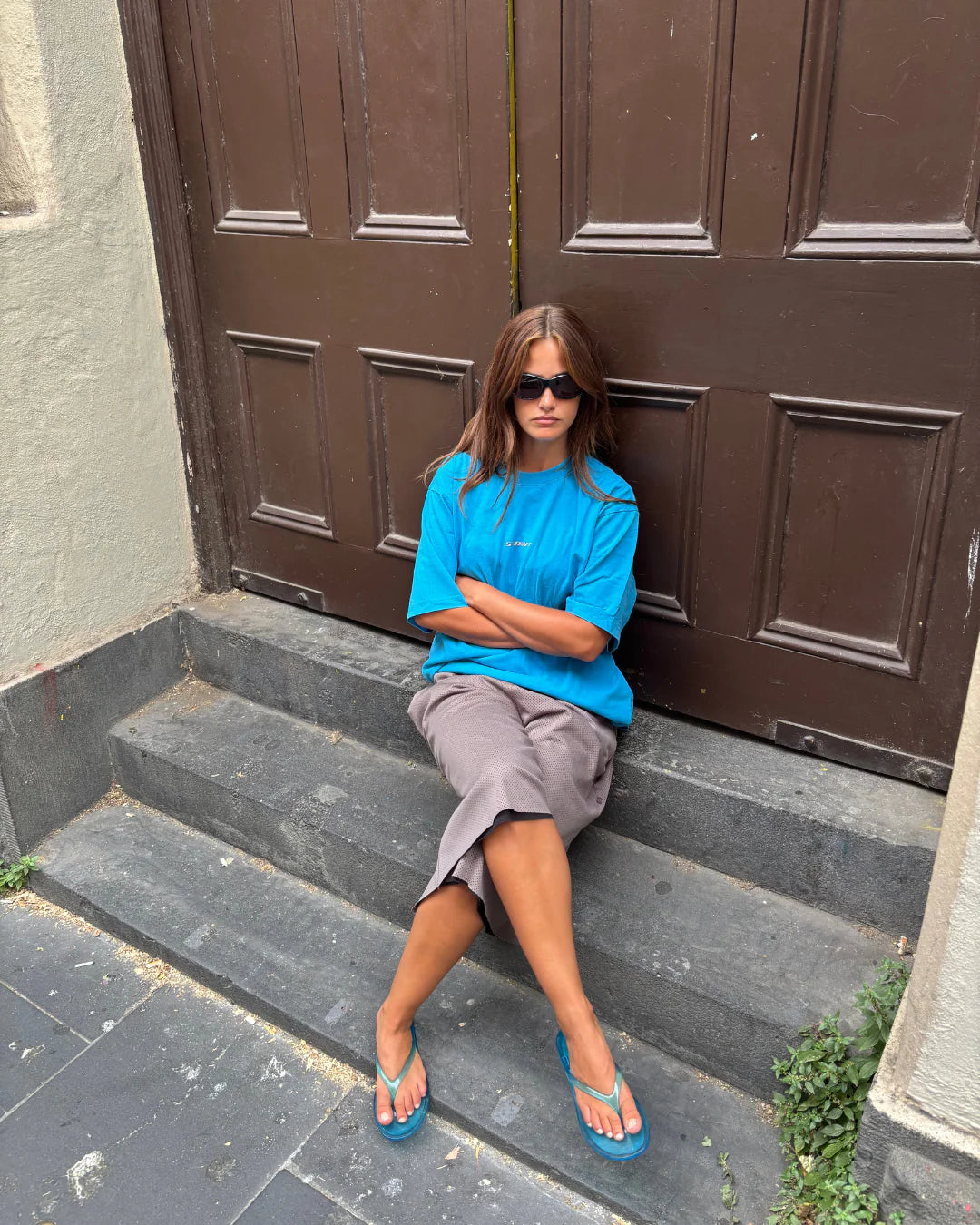 Reflective Logo Blue Tee