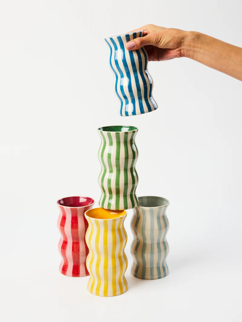 Palma Green Stripe Vase