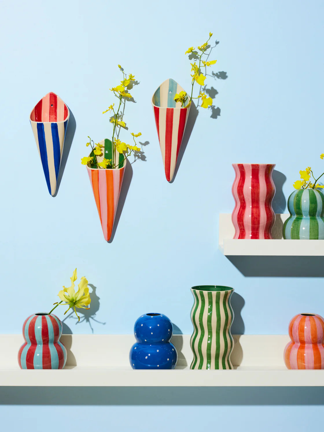 Palma Green Stripe Vase