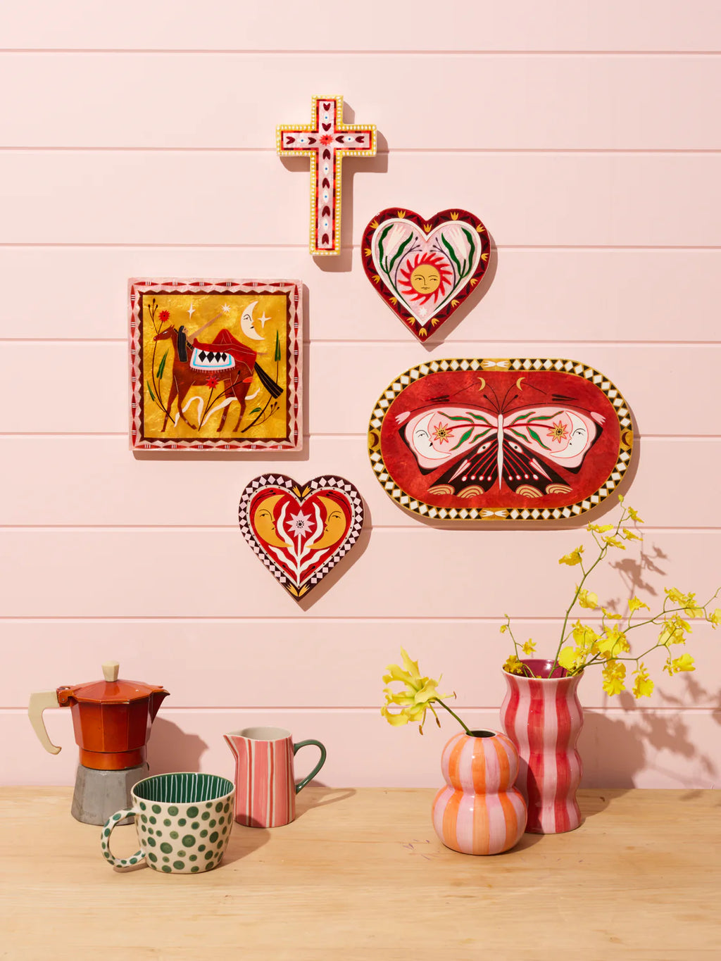 Fable Sun Pink Heart Tile