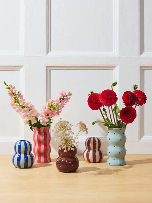 Palma Vase Blue Brown Spotty