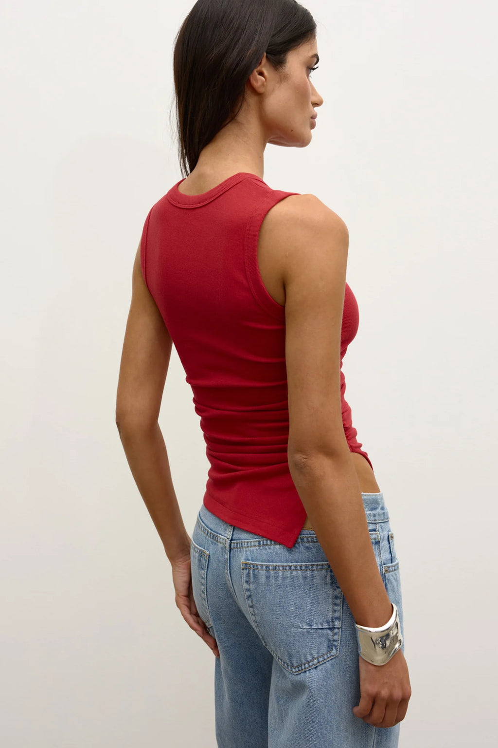 Lana Rouched Tank Red