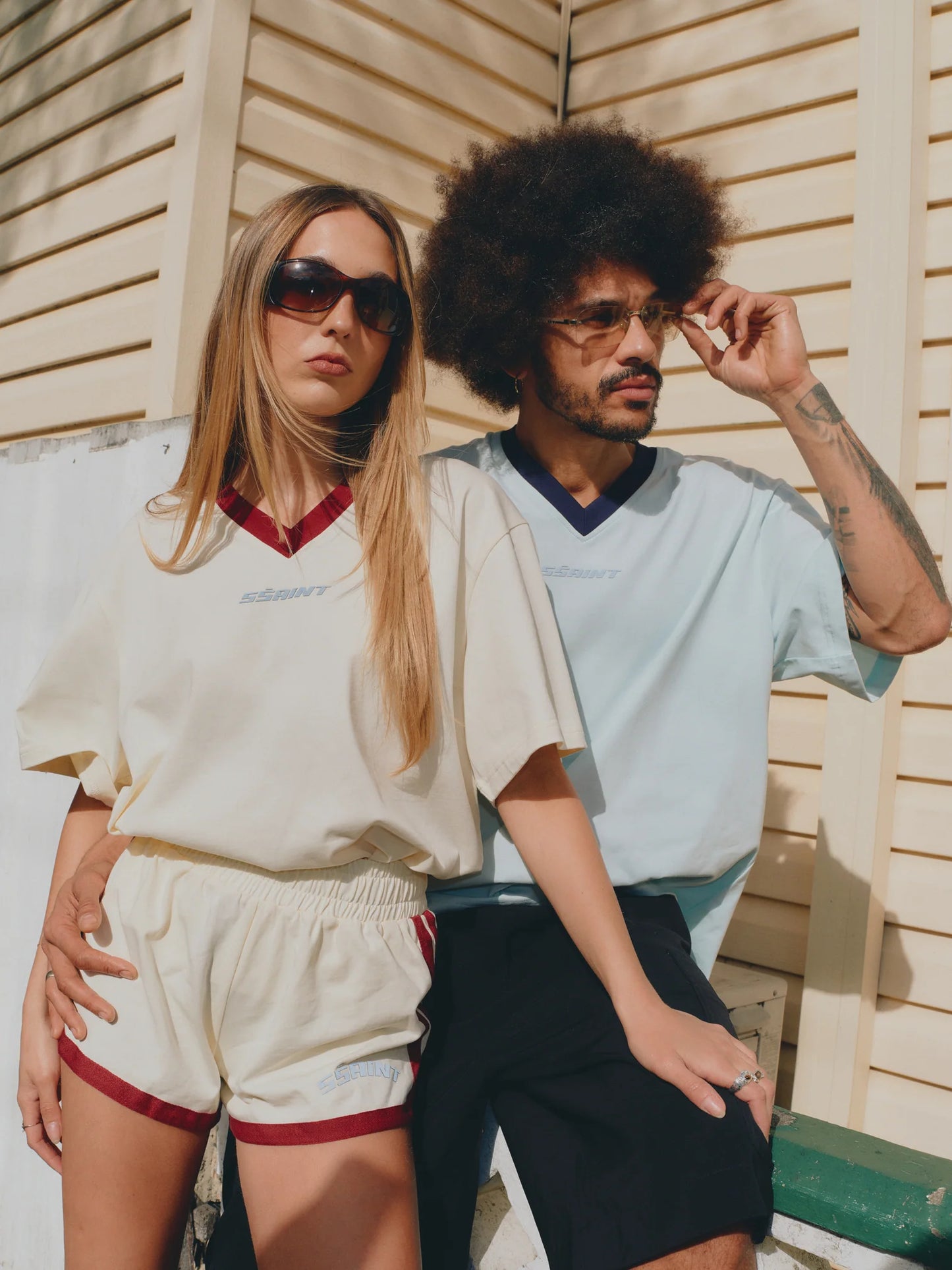 Reflective Tee V Neck Butter