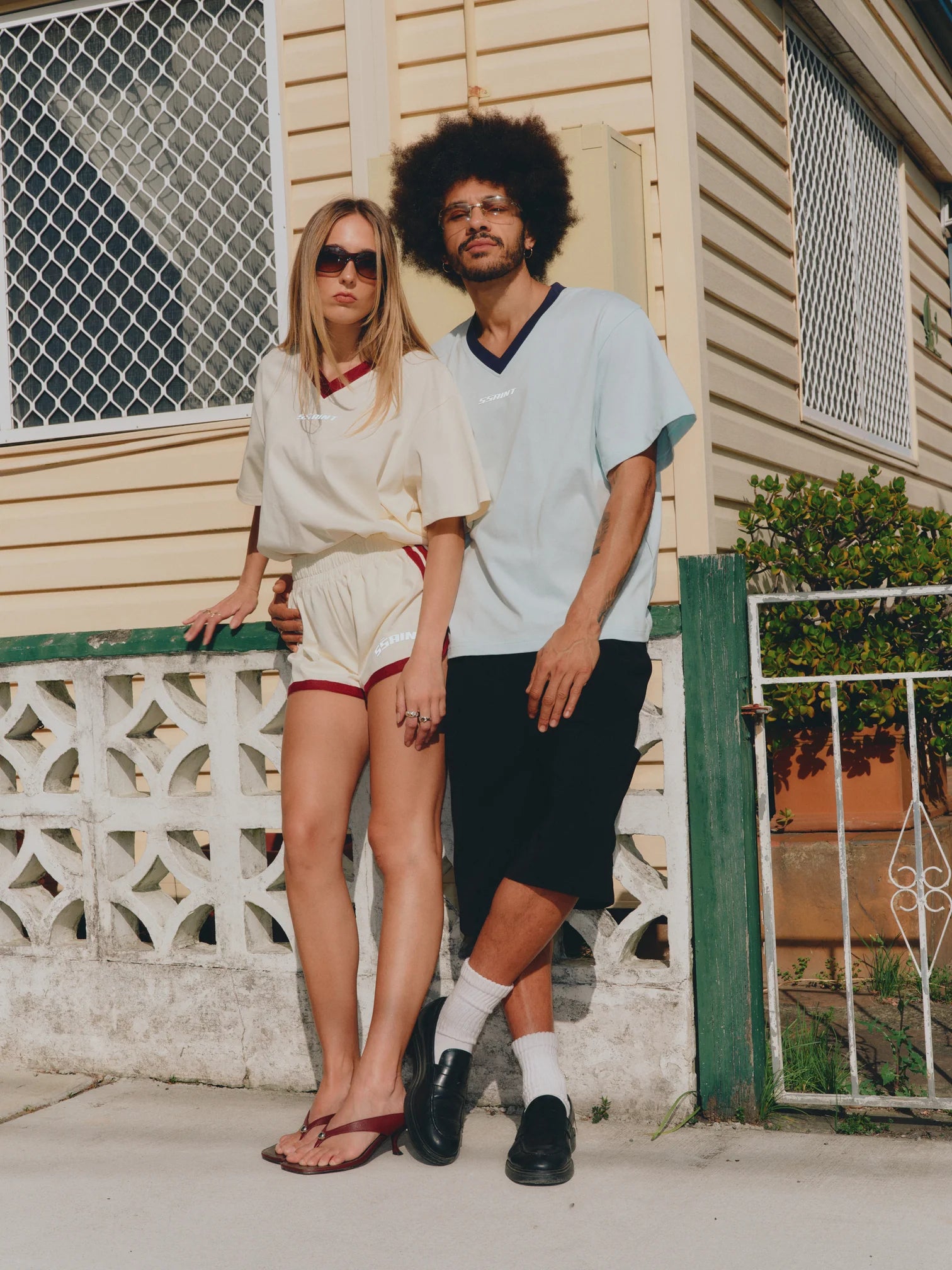Reflective Tee V Neck Mint