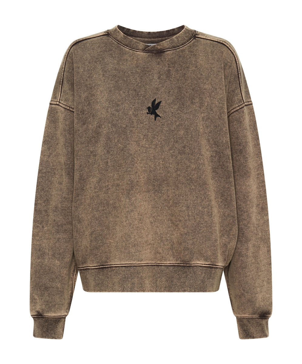 Rust Bower Bird Retro Sweater