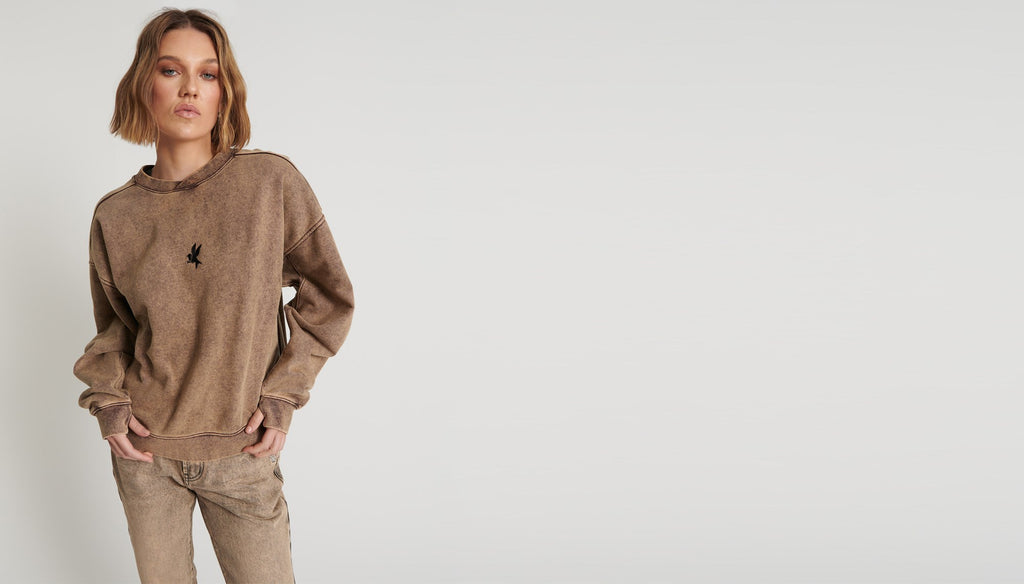 Rust Bower Bird Retro Sweater