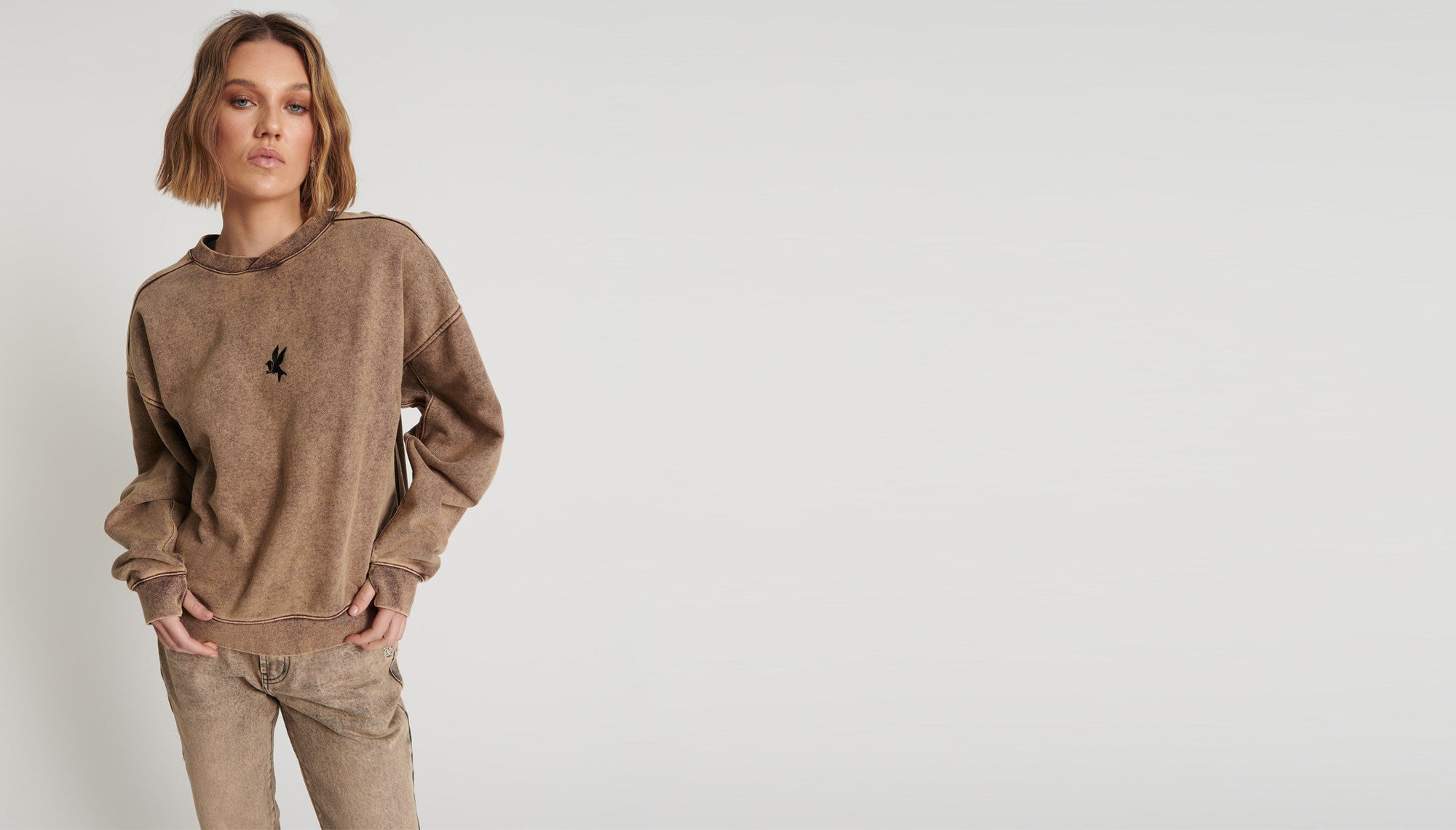 Rust Bower Bird Retro Sweater