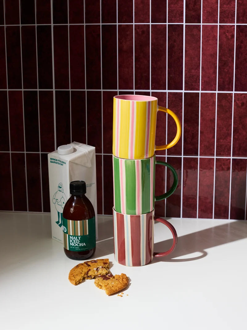 Happy Mug Green Stripe