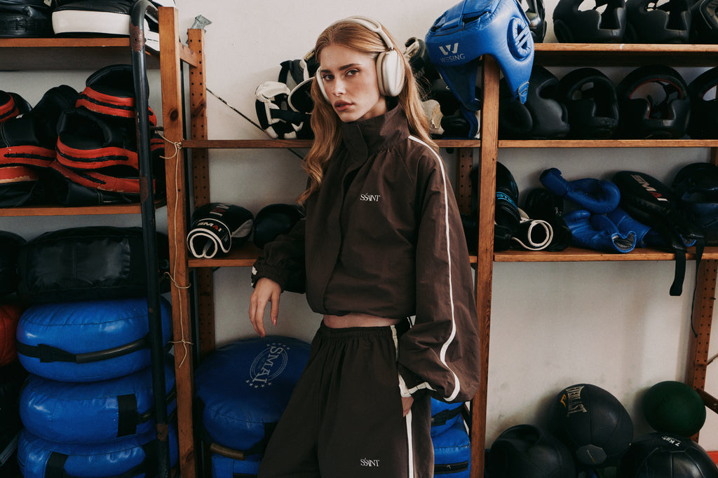 Fight Night Windbreaker Jacket Brown
