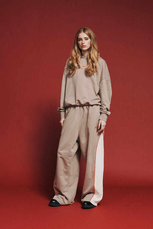 Rival Track Pant Acid Wash Beige