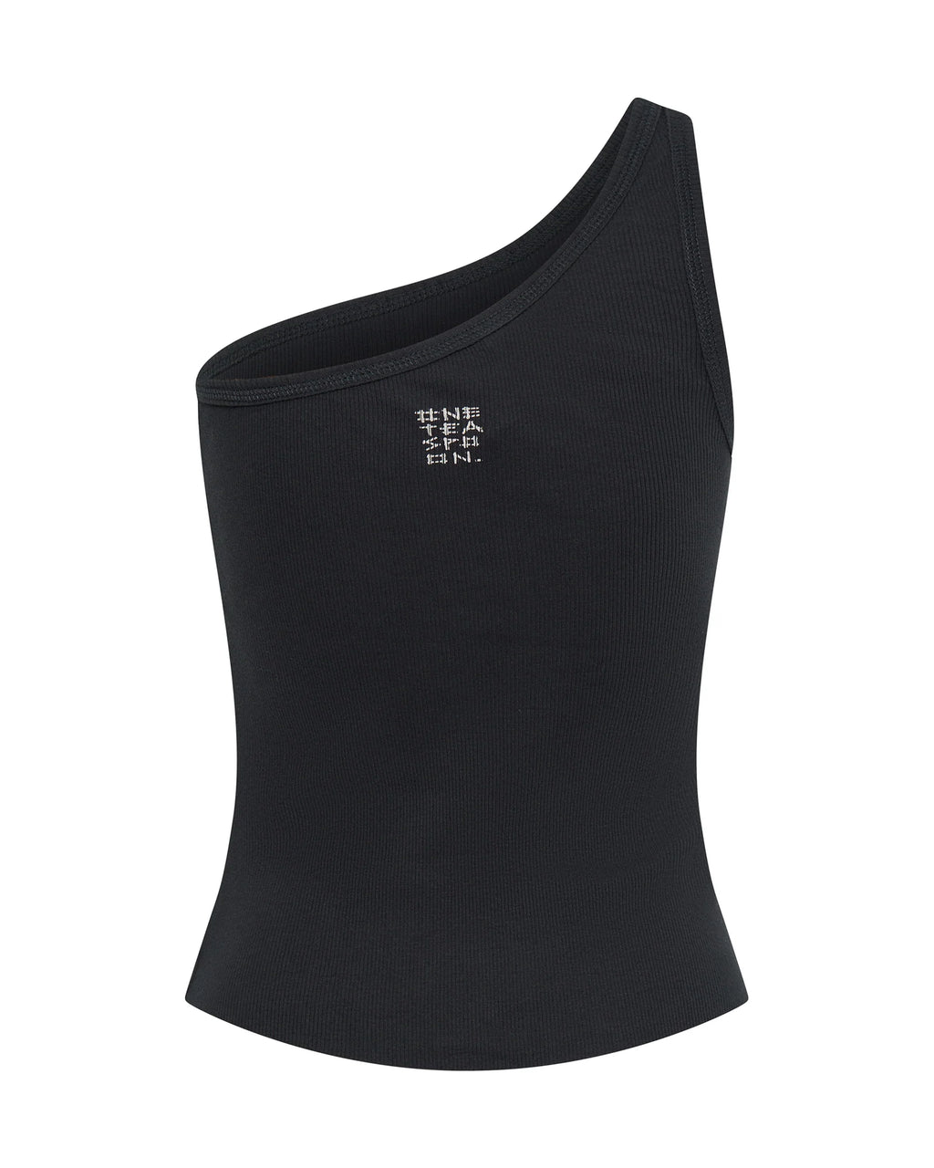 Asymmetrical Rib Tank Top Washed Black