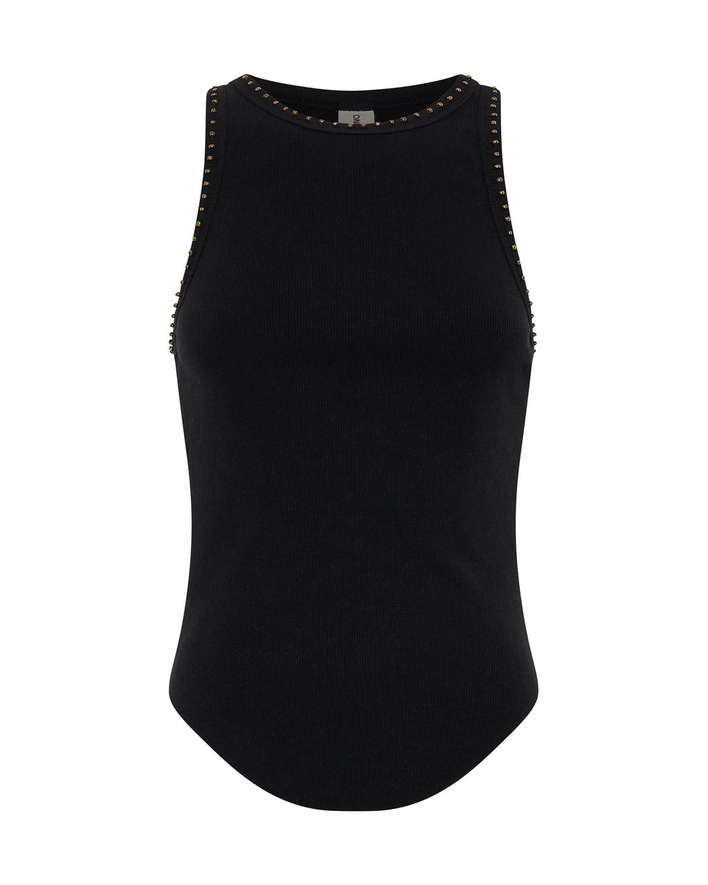 Hand Beaded Ramone Tank Black