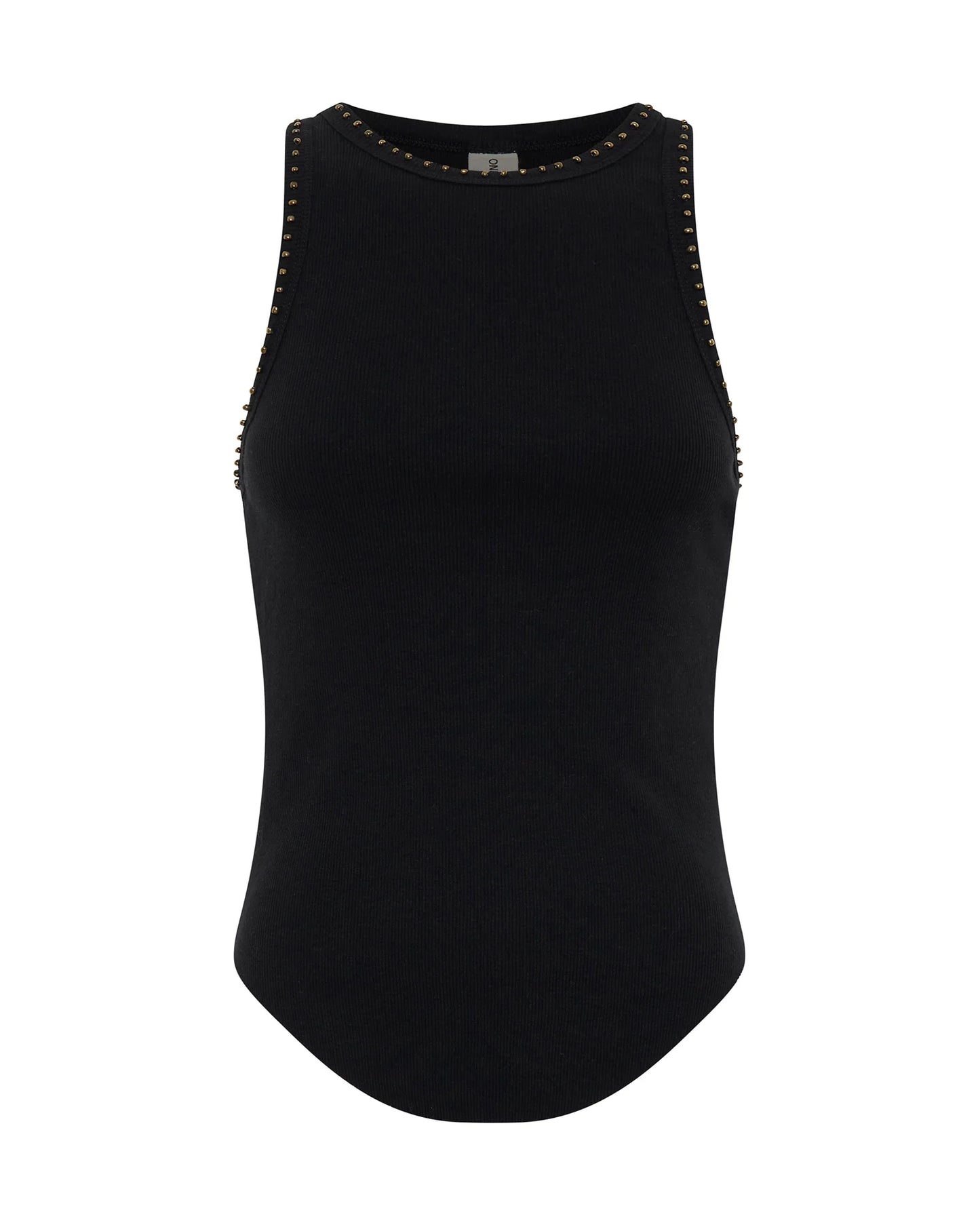 Hand Beaded Ramone Tank Black