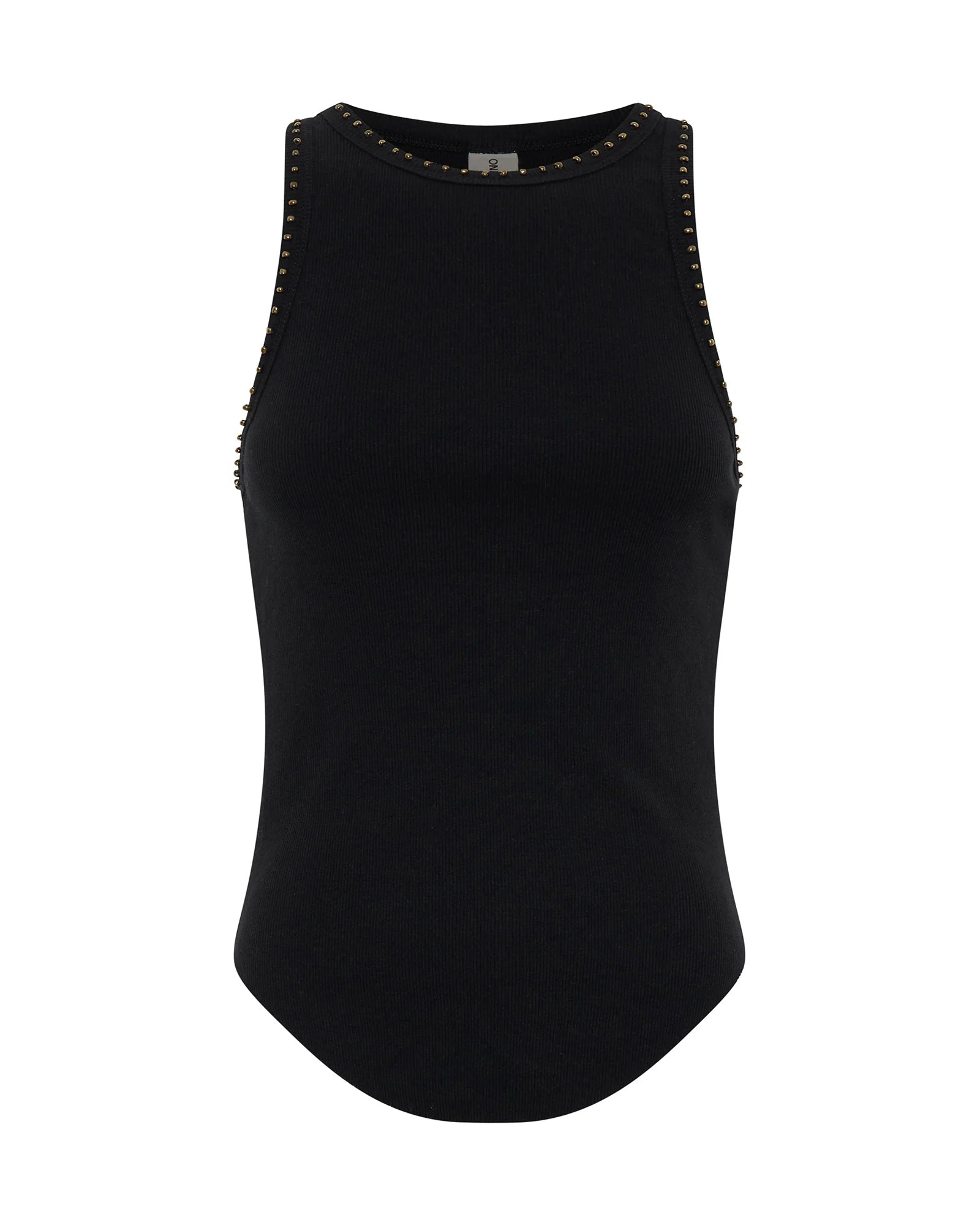 Hand Beaded Ramone Tank Black