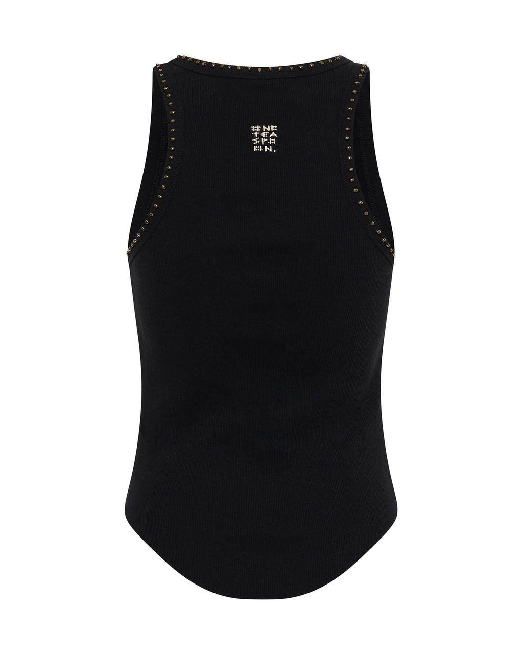 Hand Beaded Ramone Tank Black