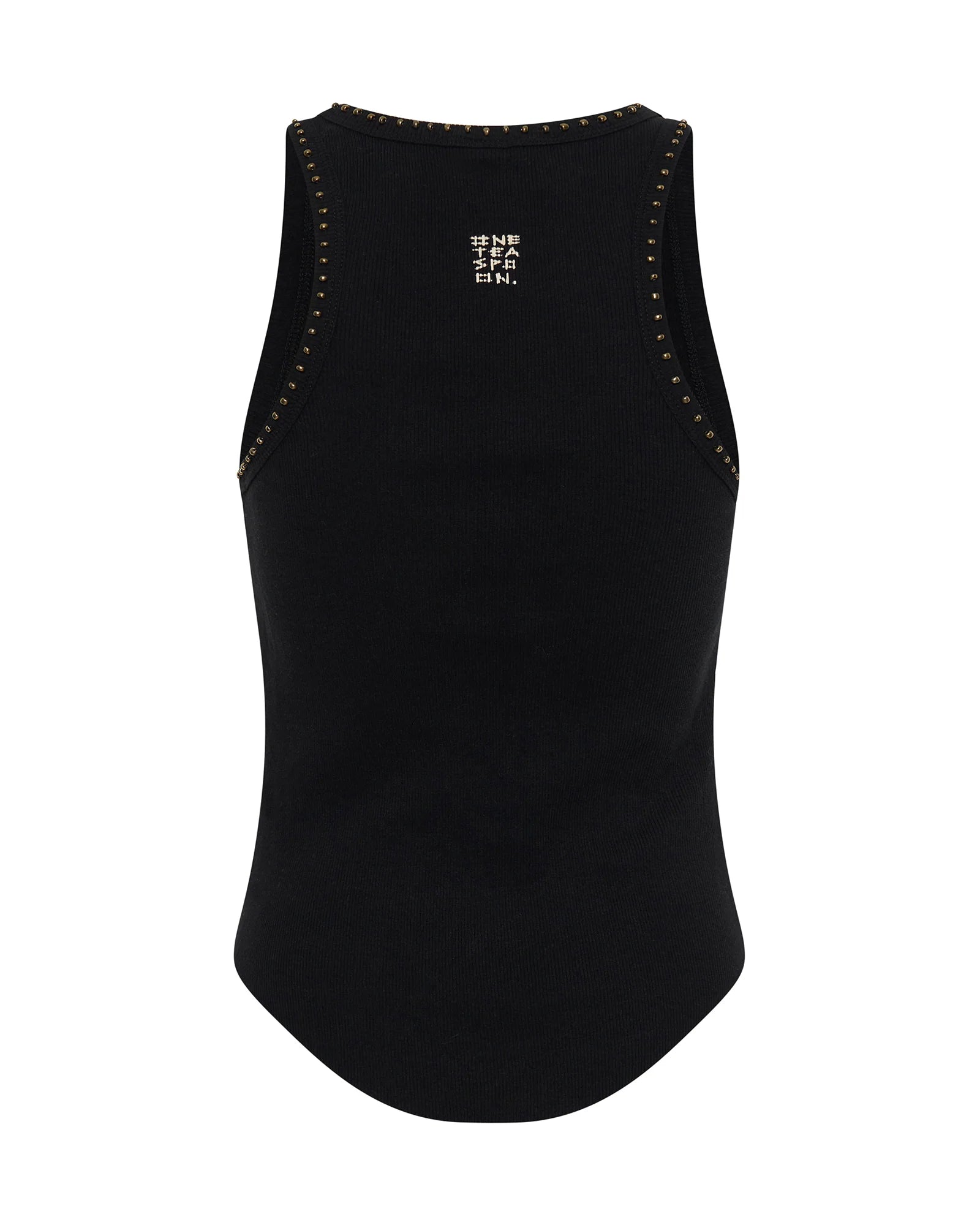 Hand Beaded Ramone Tank Black
