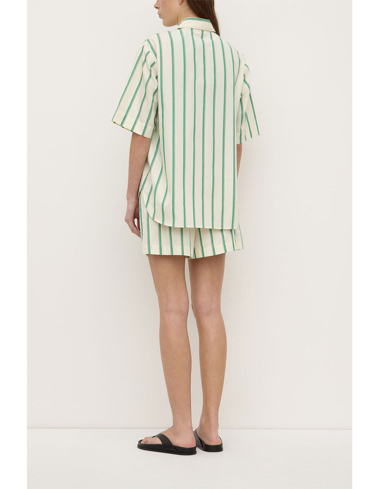 Agnes SS Stripe Short Green Butter