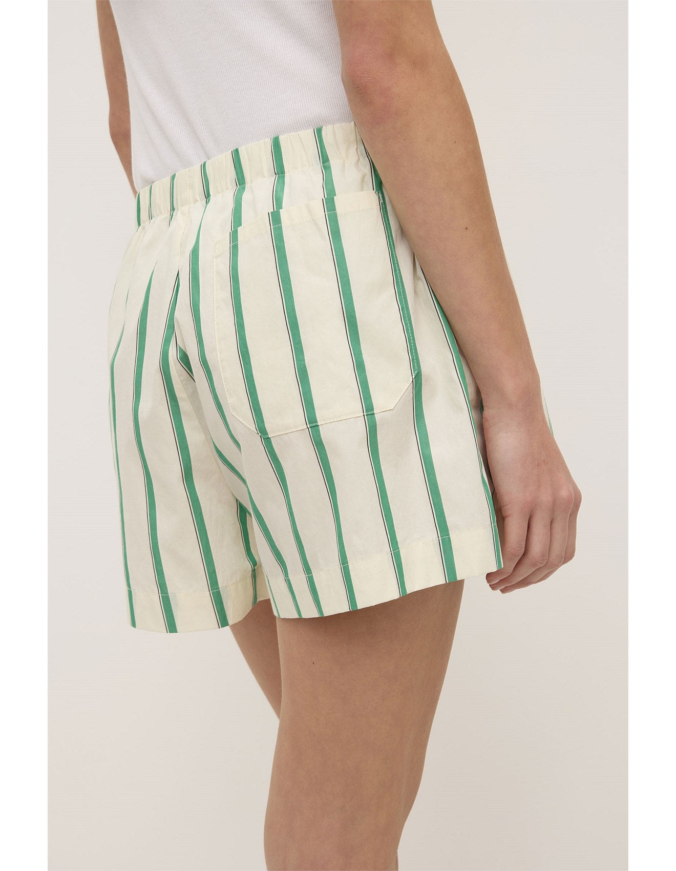 Agnes SS Stripe Short Green Butter