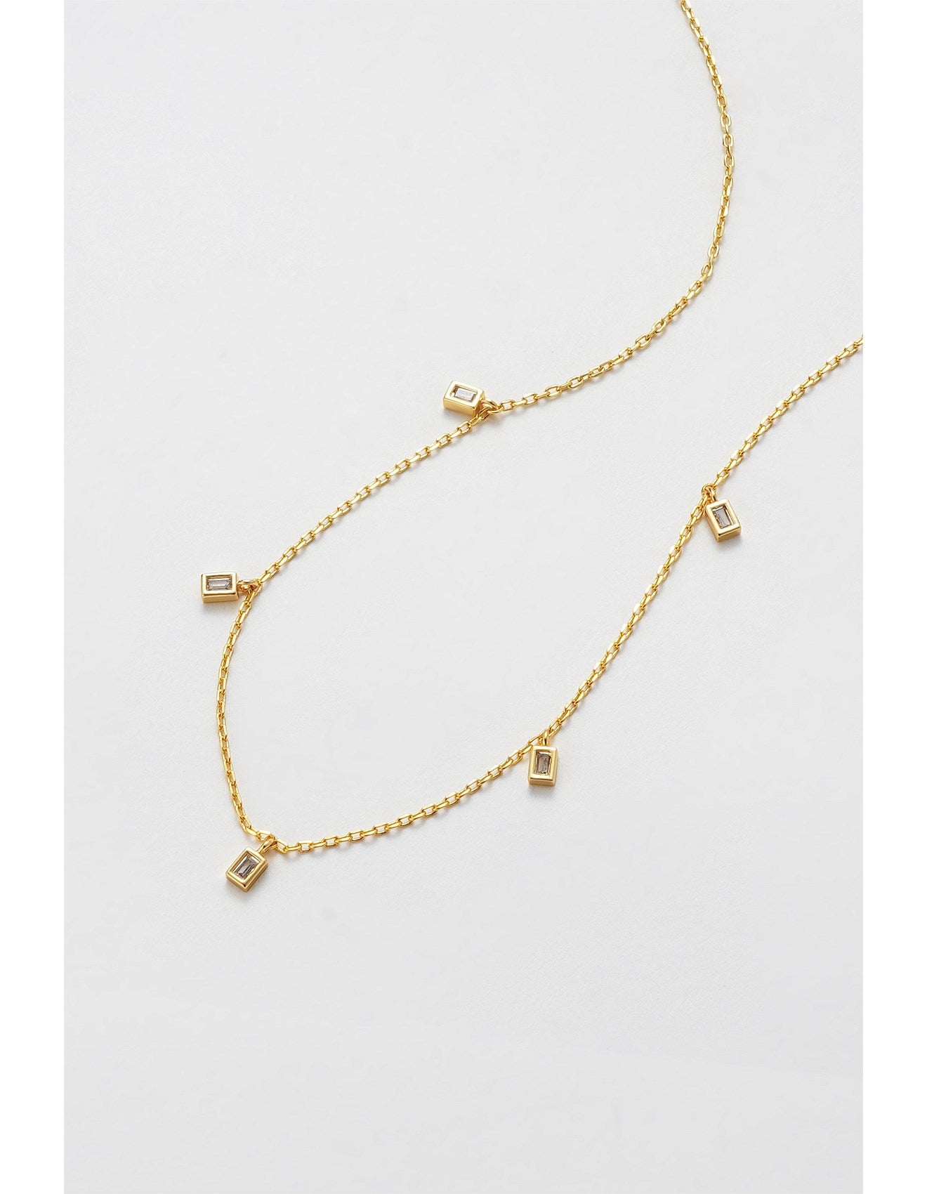 Baguette Mini Necklace Gold