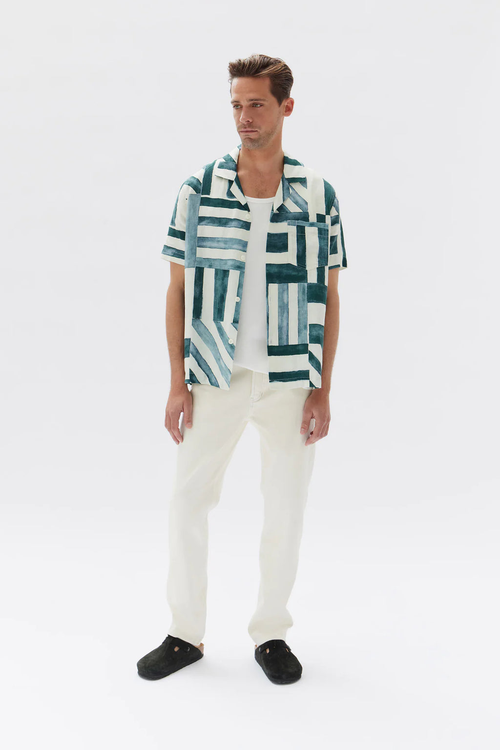 Mens Lagoon Print SS Shirt