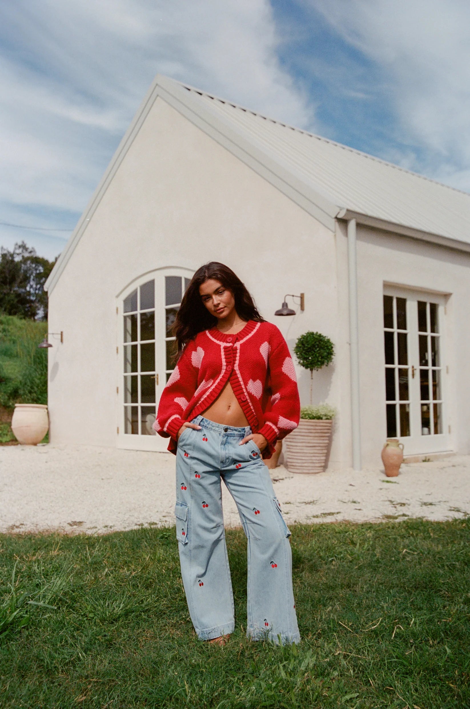 Lover Cardigan Red Pink