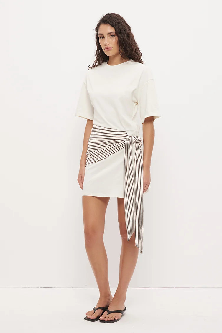 Elki Mini Dress Cream Stripe