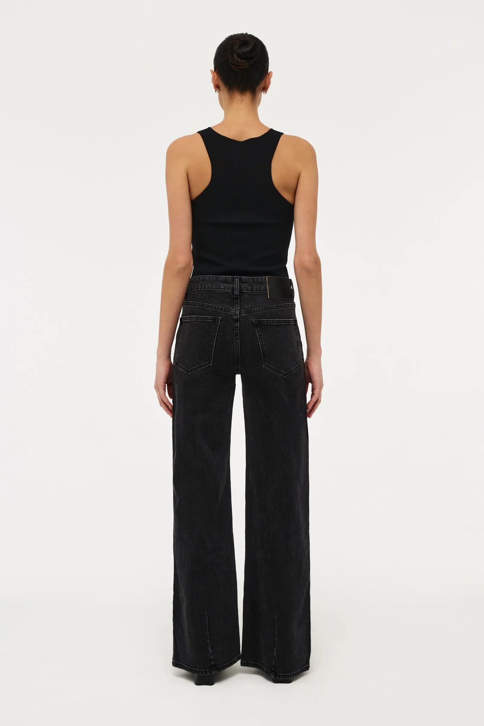 Eva Wide Jean French Black
