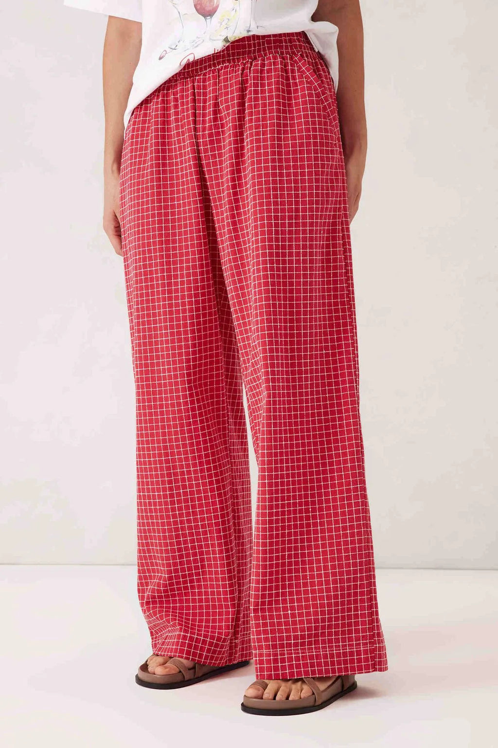 Lounge Pant Red White Check