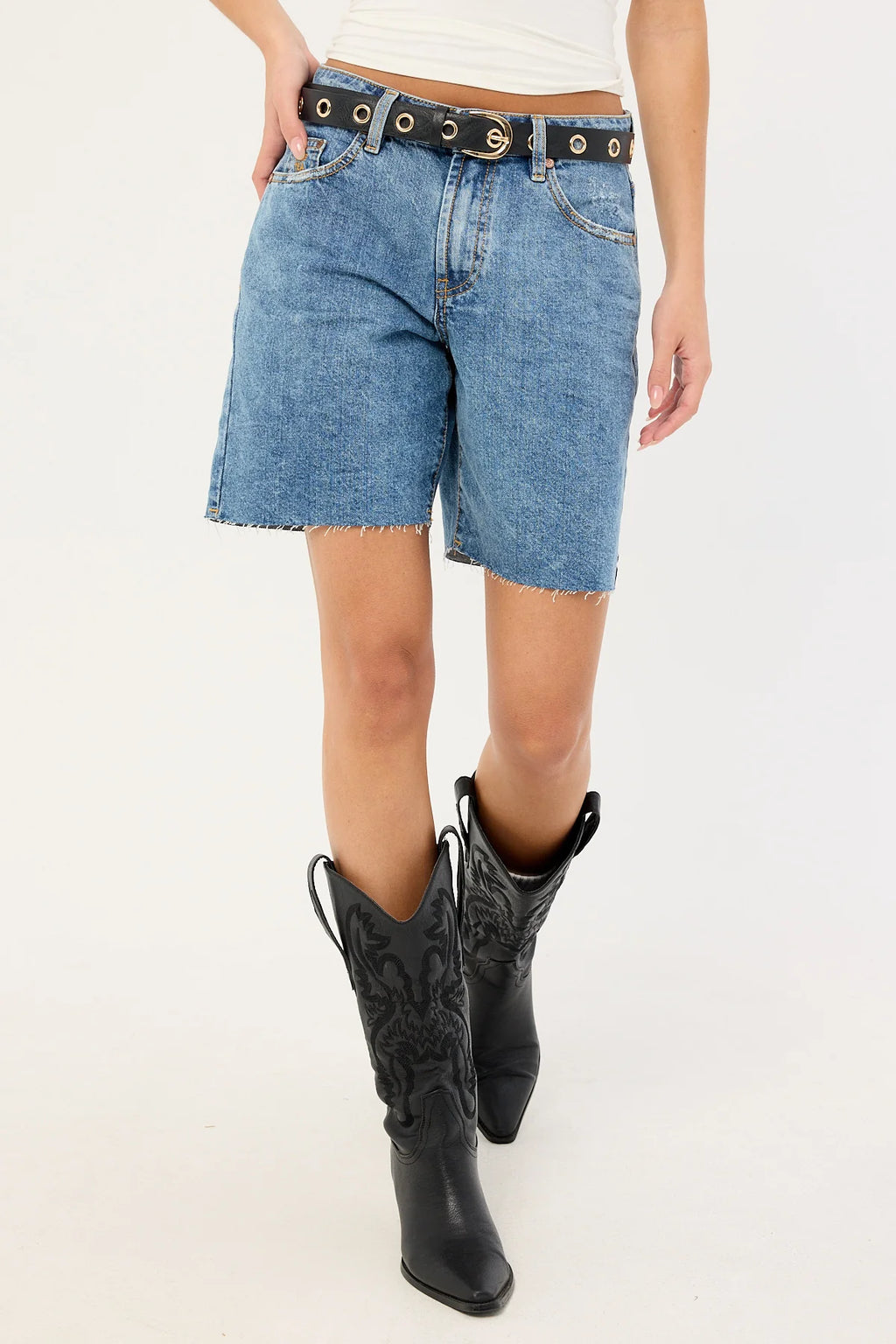 Jackson Mid Waist Denim Shorts