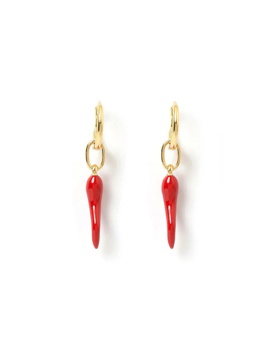 Cornicello Red Charm Earrings